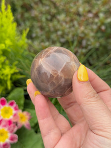 Black Moonstone and Sunstone Sphere with Sheen