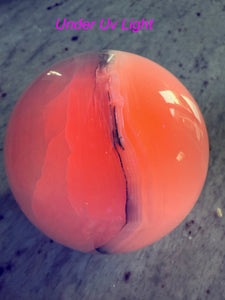 Large UV Reactive Smoky Mangano Calcite Sphere