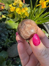 Load image into Gallery viewer, Black Moonstone and Sunstone Sphere
