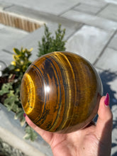 Load image into Gallery viewer, Large Tigers Eye Sphere 11cm diameter
