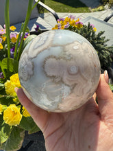 Load image into Gallery viewer, Large Incredible Flower Agate Sphere 9.4cm Dia
