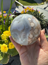 Load image into Gallery viewer, Large Incredible Flower Agate Sphere 9.4cm Dia
