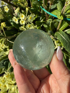 Clear Green Fluorite Sphere 4.9cm Dia