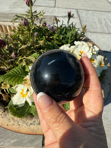 Natural Banded Agate Sphere 6.4cm Dia