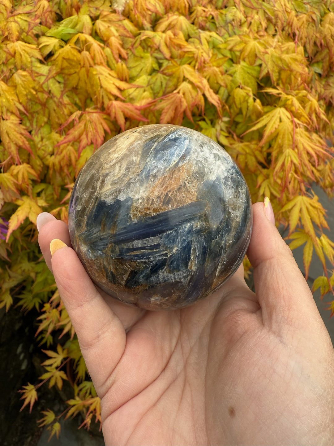 Large kyanite Sphere with Quartz over 7cm