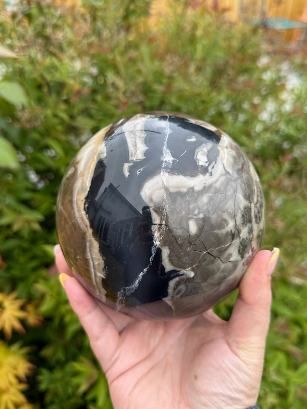 Large Uv reactive Volcano Agate Sphere 12cm