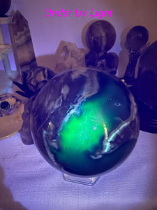 Large Uv reactive Volcano Agate Sphere 12cm
