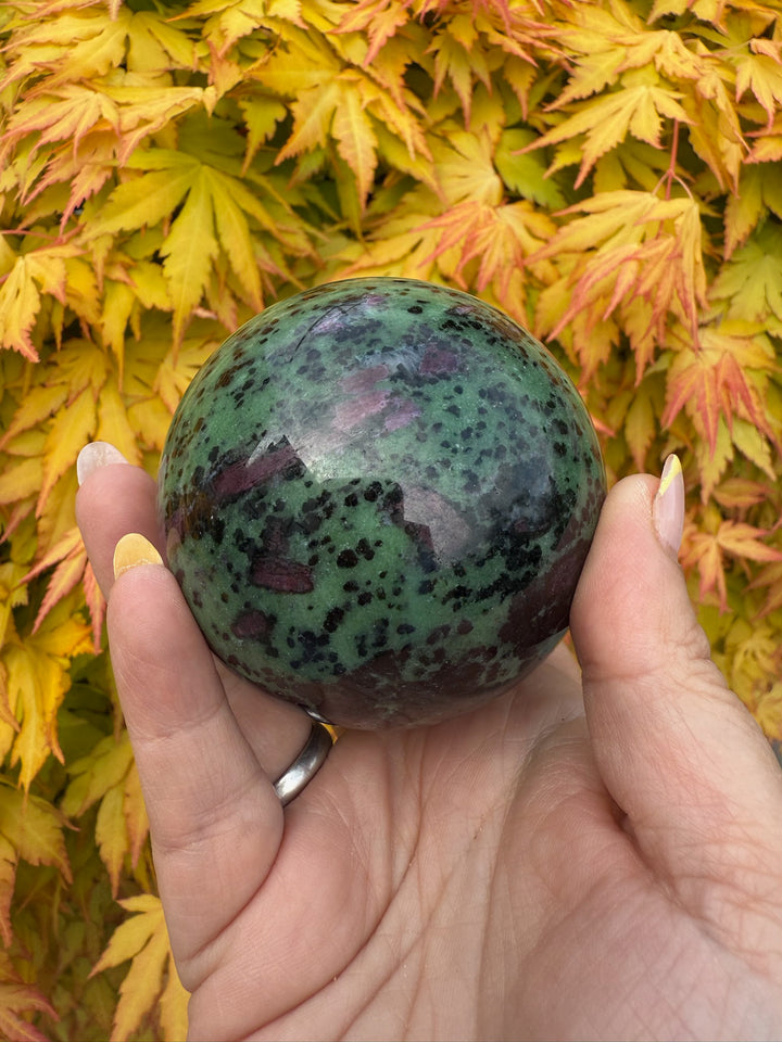 Uv Reactive Ruby in Zoisite Sphere 6.8cm