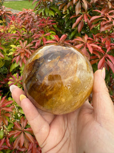 Large Golden Healer and Fire Quartz Sphere 8cm