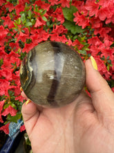 Load image into Gallery viewer, Smoky Fluorite with Pyrite Sphere
