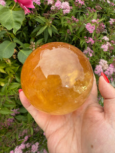 Honey Calcite Sphere 8.5cm dia