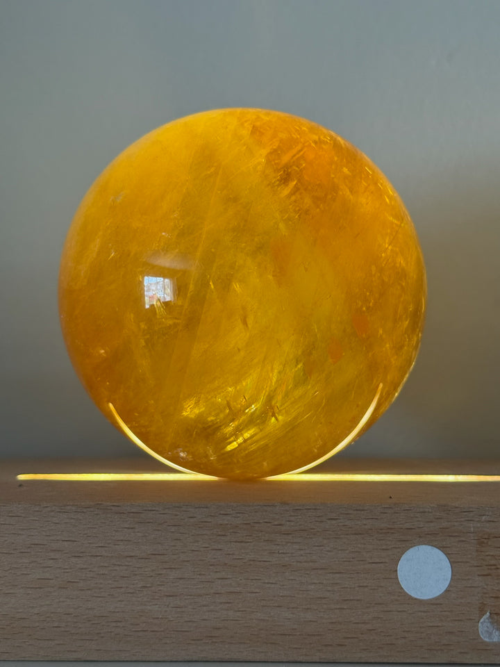 Honey Calcite Sphere 7.2cm dia
