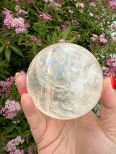 Load image into Gallery viewer, Clear Calcite Sphere with Rainbows 8cm dia
