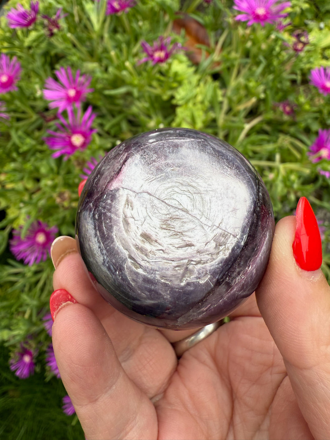 Purple Mica Lepidolite Sphere 4.7cm dia