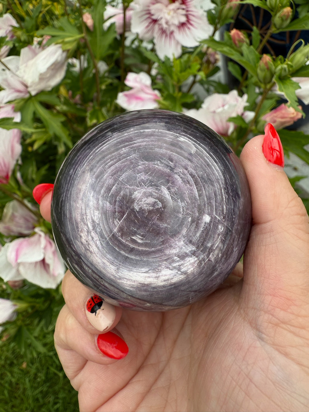 Purple Mica Lepidolite Sphere 6cm dia