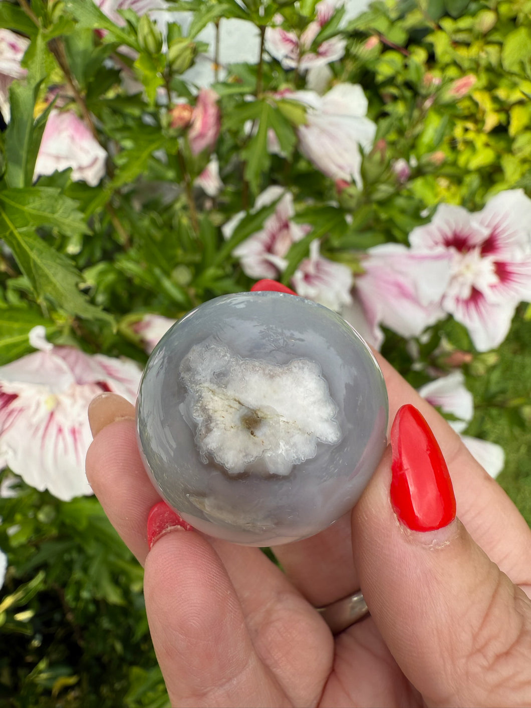 Druzy Flower Agate Sphere 3.4cm dia