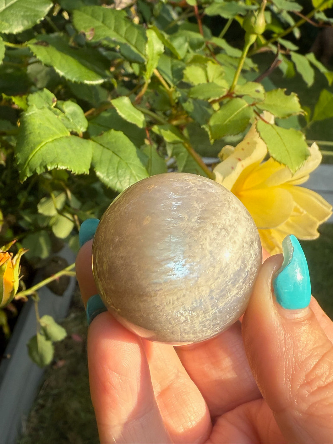 Blue Flash Moonstone Sphere 3.5cm dia