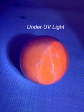 Load image into Gallery viewer, UV Reactive Kunzite and Hiddenite Sphere 3.2cm Diameter
