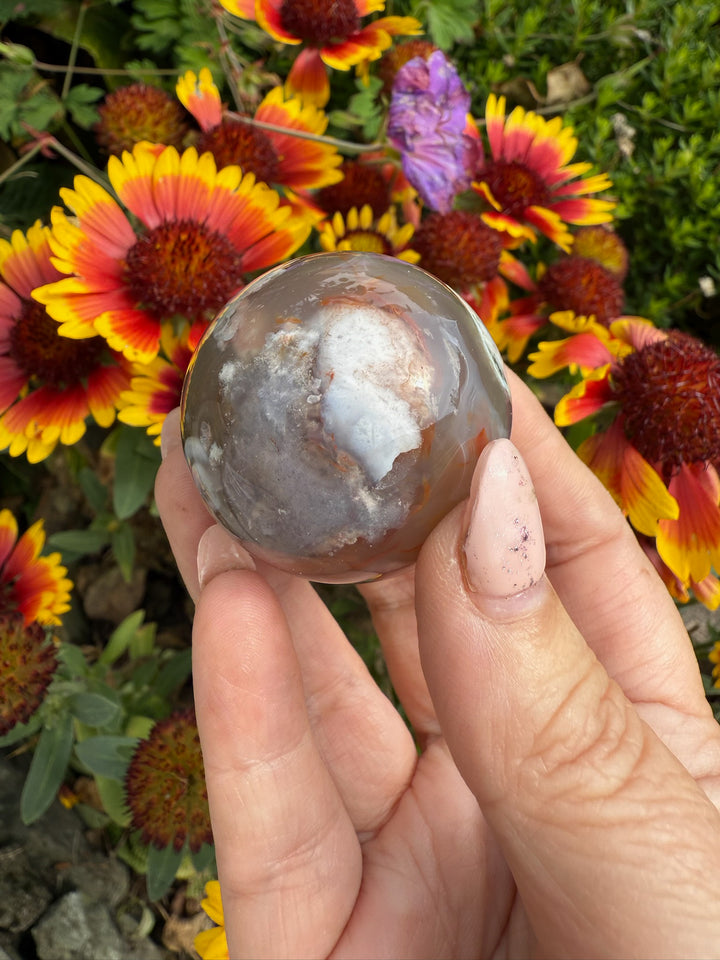 Flower Agate Sphere 4cm Diameter