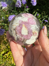 Load image into Gallery viewer, Pink Tourmaline and Agate Sphere 6cm Diameter
