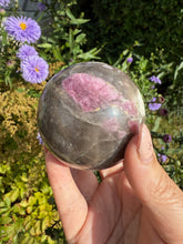 Load image into Gallery viewer, Pink Tourmaline and Agate Sphere 6cm Diameter
