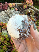 Load image into Gallery viewer, White Wild Horse Turquoise Sphere 7.2cm Diameter
