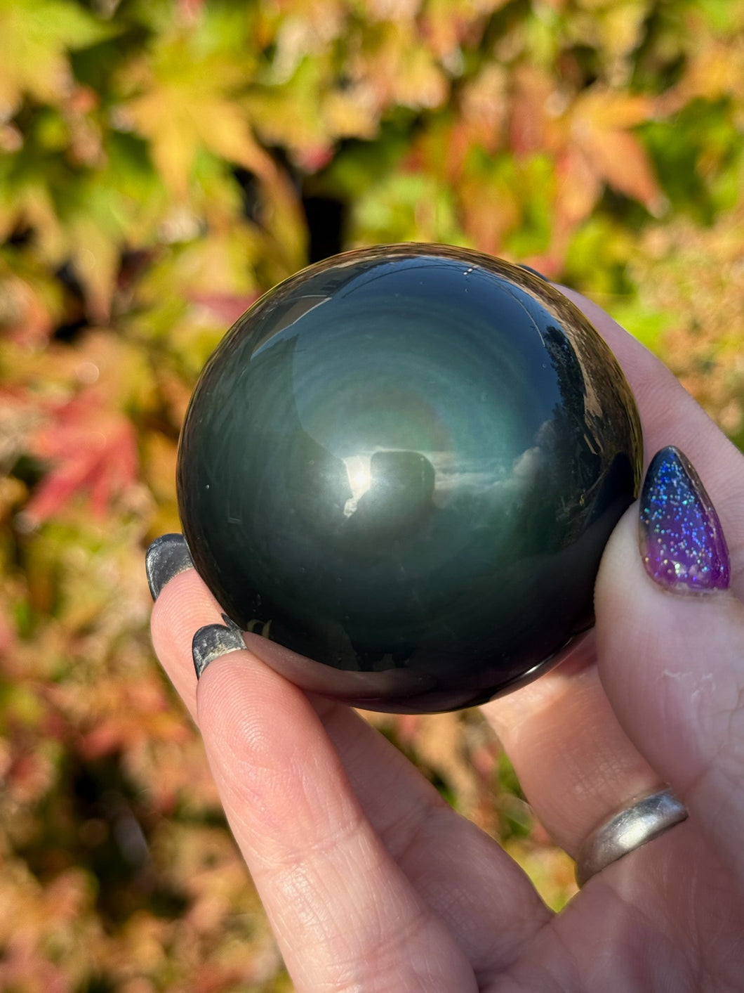 Rainbow Obsidian Sphere 4.8cm Diameter