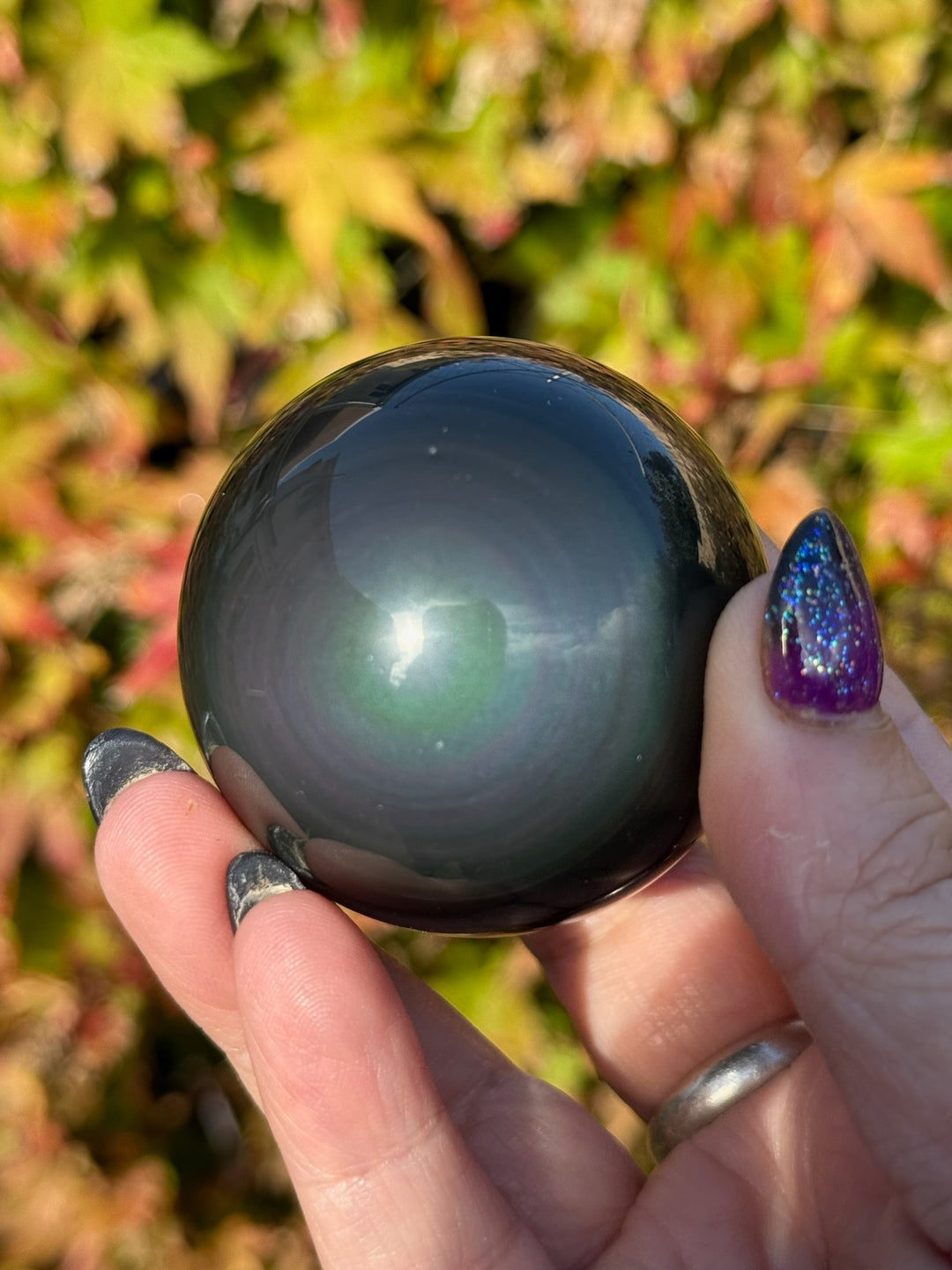 Rainbow Obsidian Sphere 4.8cm Diameter