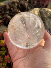 Load image into Gallery viewer, Quartz Sphere with Tourmaline 7.7cm Diameter
