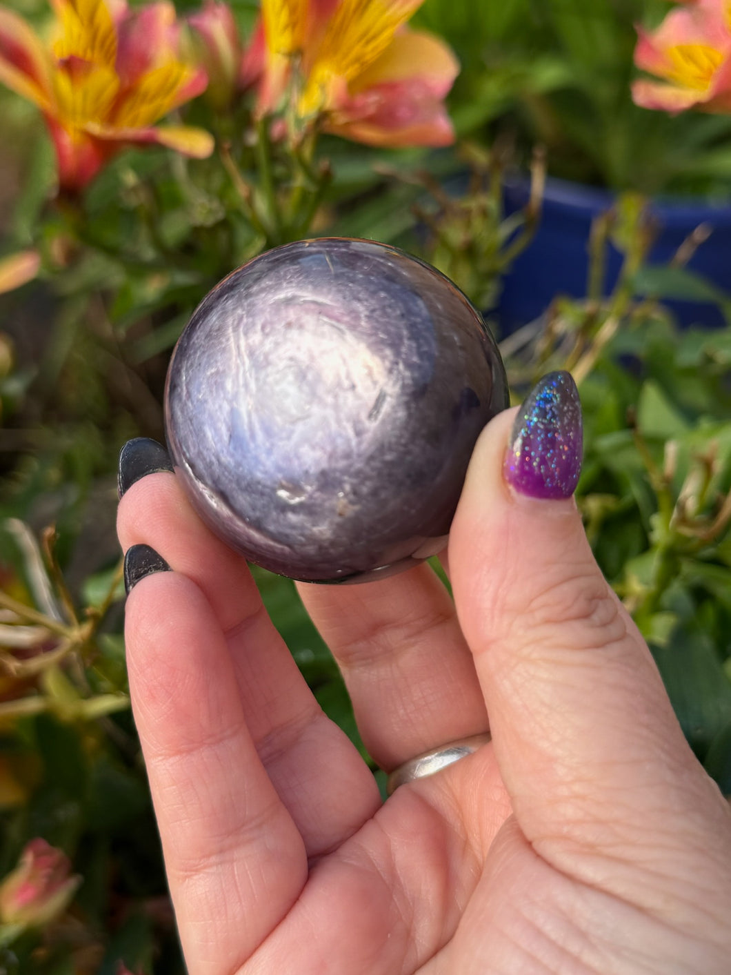 Purple Mica Lepidolite Sphere 4.2cm Diameter