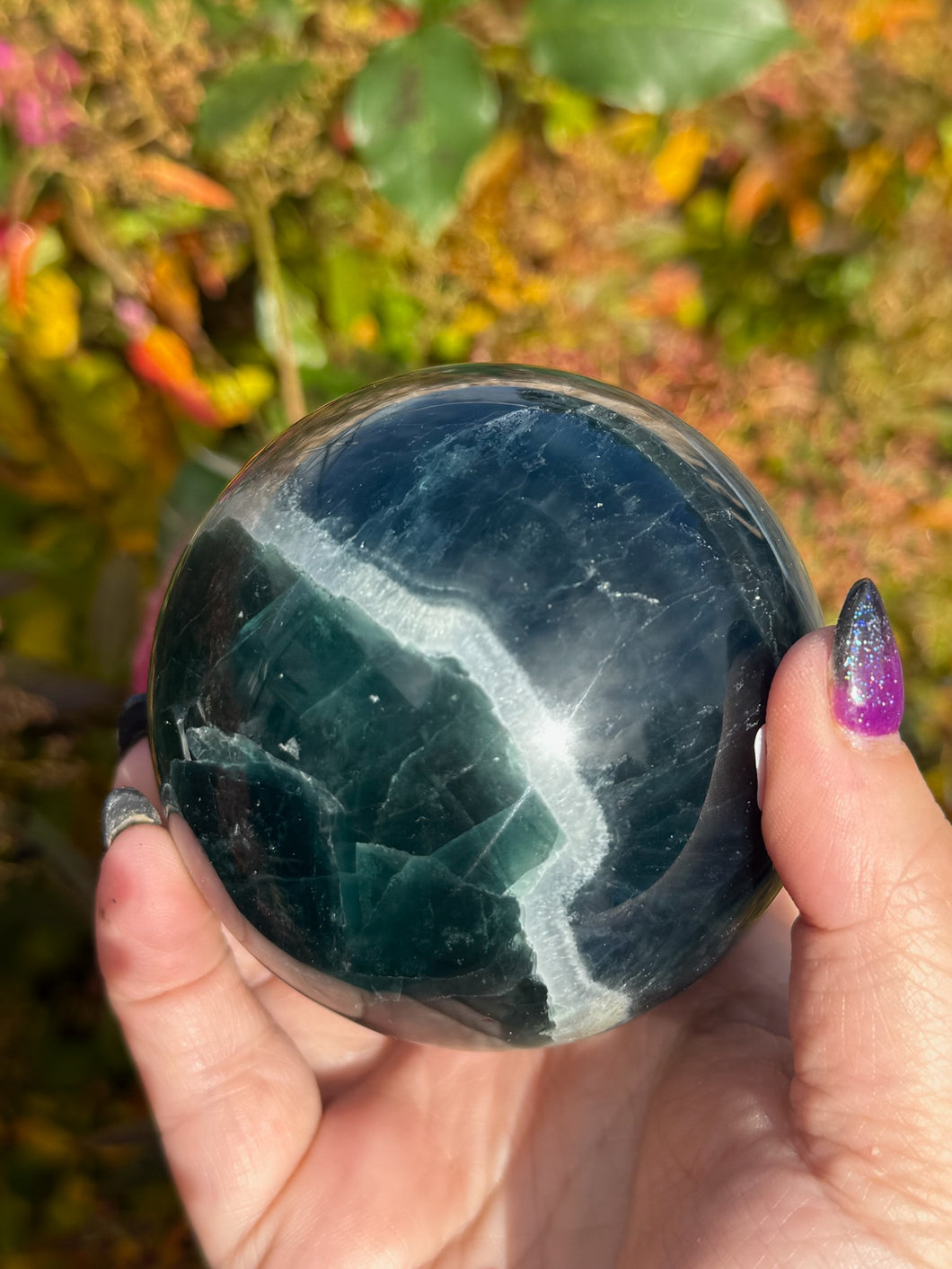 Large Teal Fluorite Sphere 7.4cm Diameter