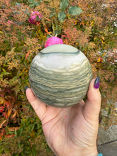 Load image into Gallery viewer, Large Serpentine Sphere 9cm Diameter
