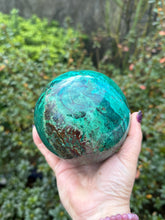 Load image into Gallery viewer, Rare Statement Chrysocolla Sphere 10cm dia
