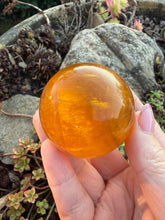 Load image into Gallery viewer, Jelly Yellow Fluorite Sphere 4.6cm dia
