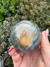 Load image into Gallery viewer, Gold Flash Labradorite Sphere 5.7cm Dia
