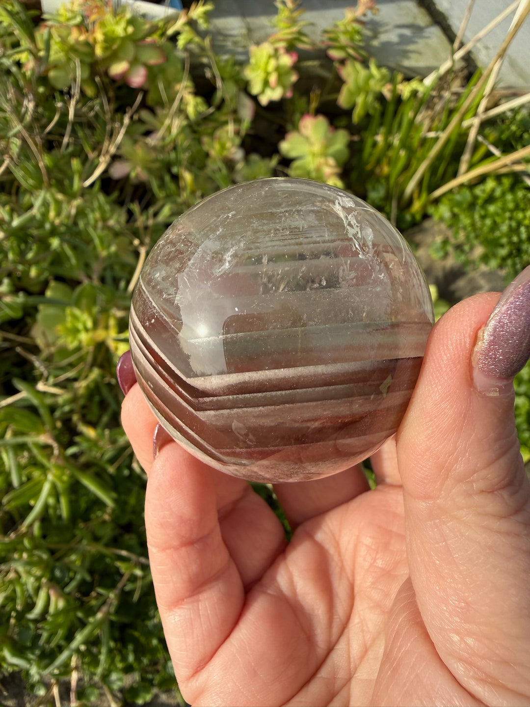 Incredible Phantom Garden Quartz Sphere 4.7cm Dia