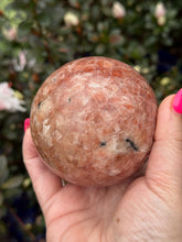 Load image into Gallery viewer, Flashy Sunstone Sphere 7.6cm Dia
