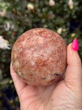 Load image into Gallery viewer, Flashy Sunstone Sphere 7.6cm Dia

