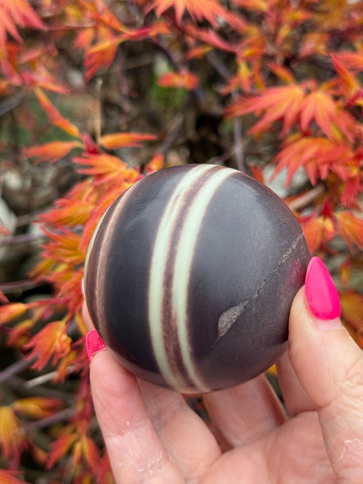 Purple Robe Jade Sphere 5.8cm Dia