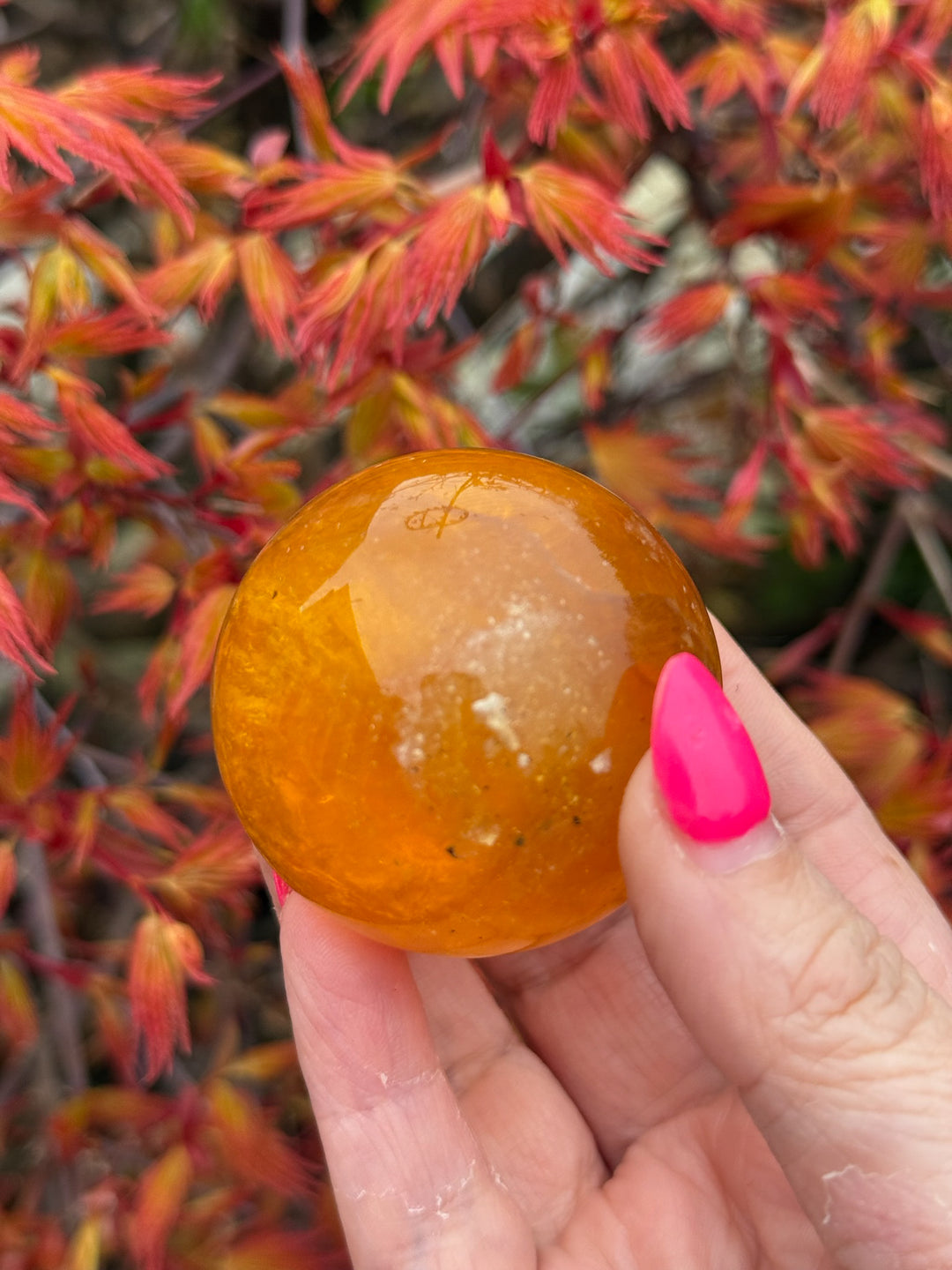 Jelly Yellow Fluorite Sphere 4.6cm Dia