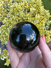 Load image into Gallery viewer, Green Goldstone Sphere 6.2cm Dia
