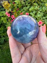 Load image into Gallery viewer, Blue Fluorite Sphere with Pyrite 5cm Dia
