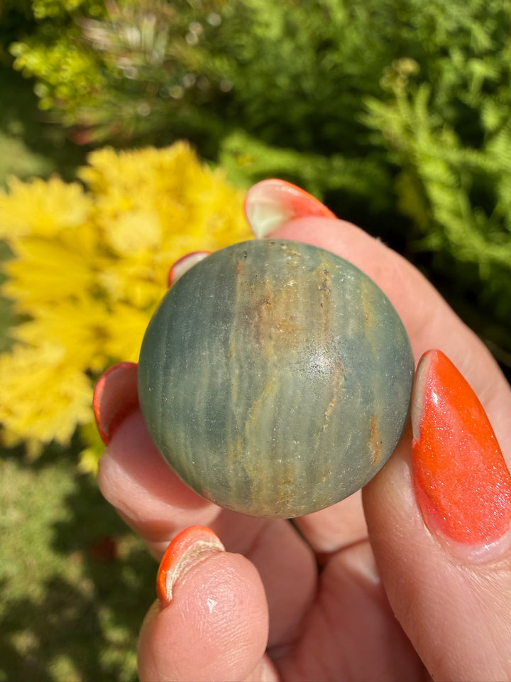 Aquatine Lemurian Blue Onyx Sphere 2.5cm Dia