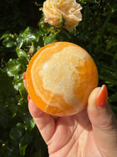 Load image into Gallery viewer, Vibrant Orange Calcite Sphere 6.3cm Dia
