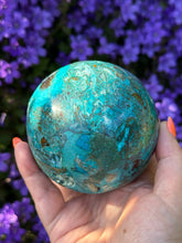 Load image into Gallery viewer, Large Chrysocolla Sphere From Peru 8.2cm Dia
