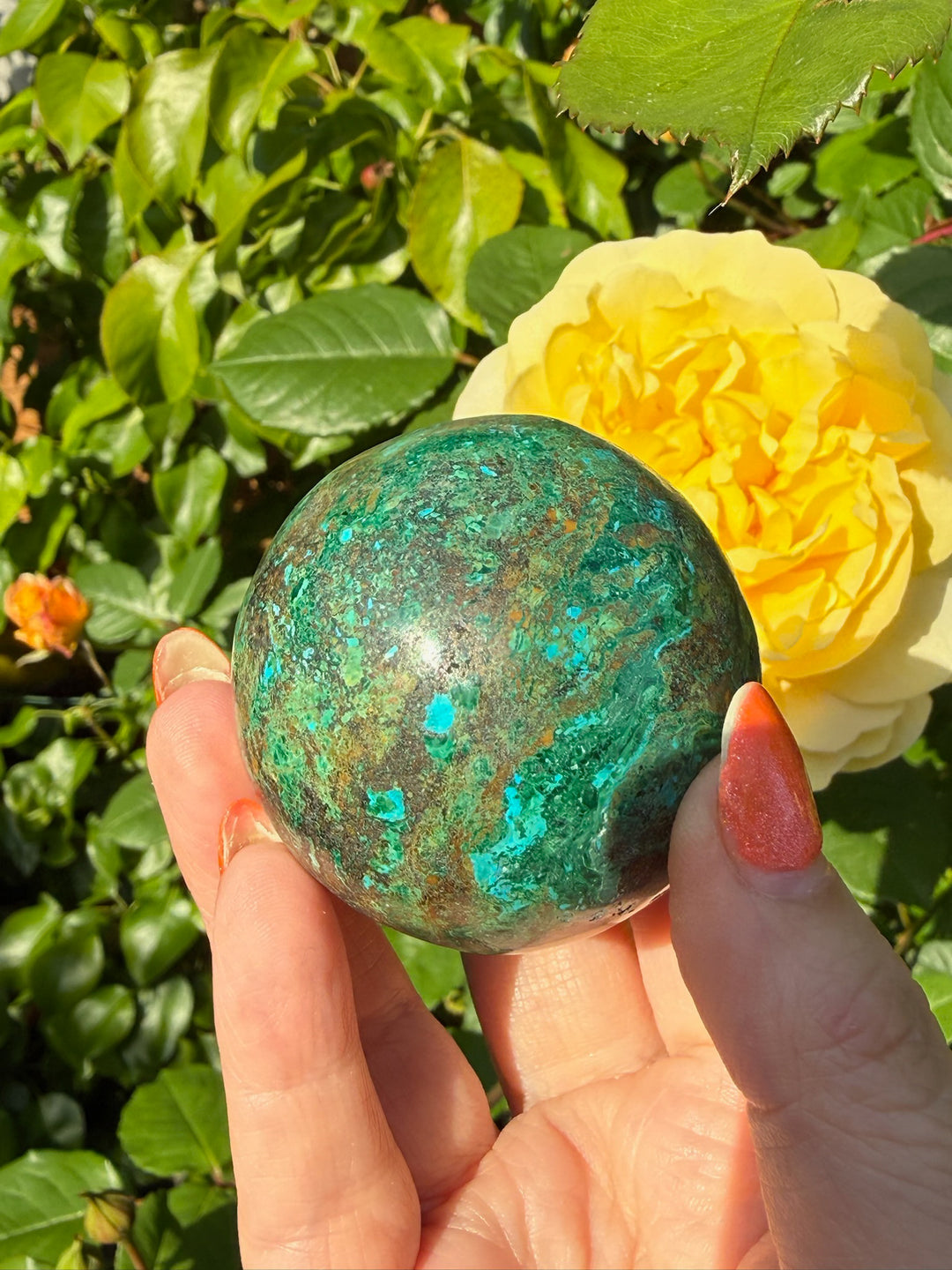 Chrysocolla Sphere From Peru 4.9cm Dia