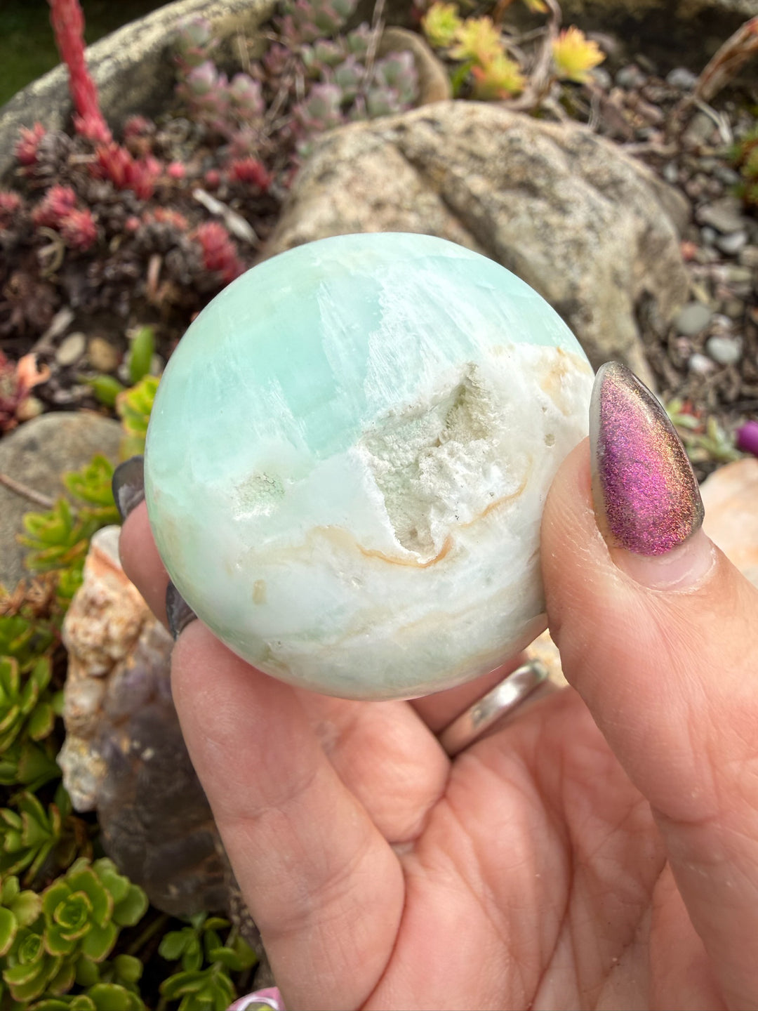 Pistachio Calcite Sphere 4.6cm Dia
