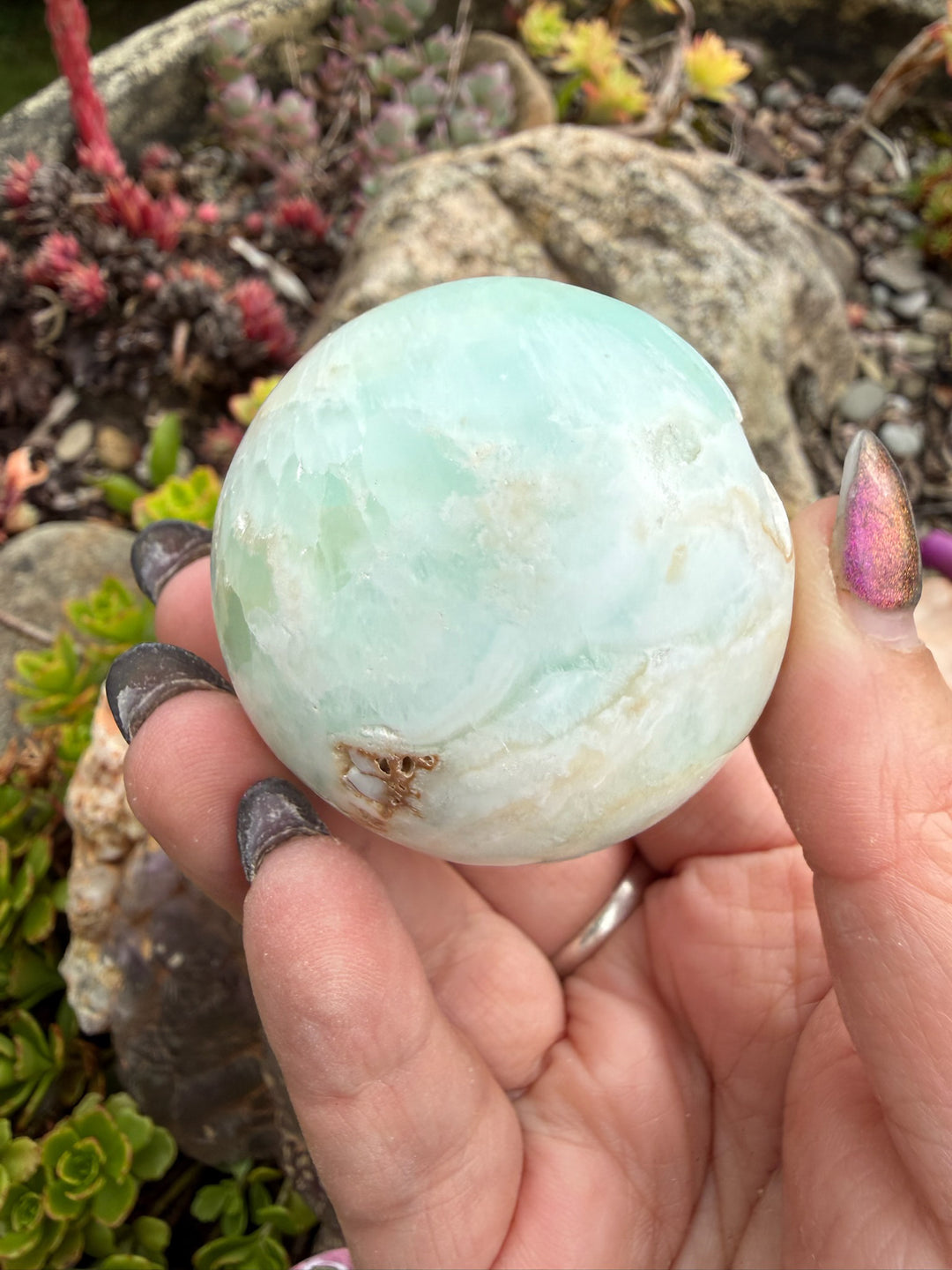Pistachio Calcite Sphere 4.6cm Dia