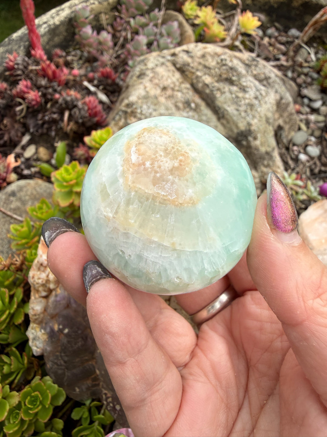 Pistachio Calcite Sphere 4.6cm Dia
