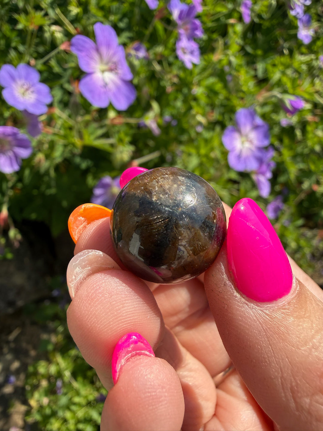 Chiastolite Sphere 1.8cm Dia